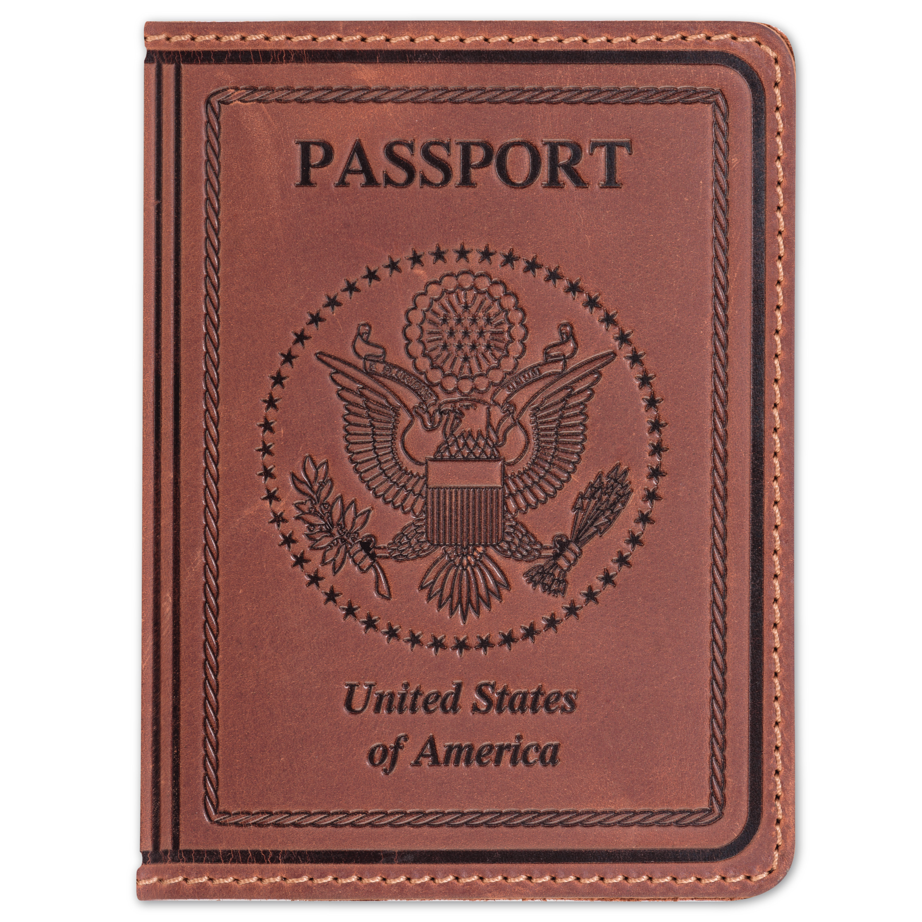 Шкіряна обкладинка на паспорт Passport USA col.N рудий